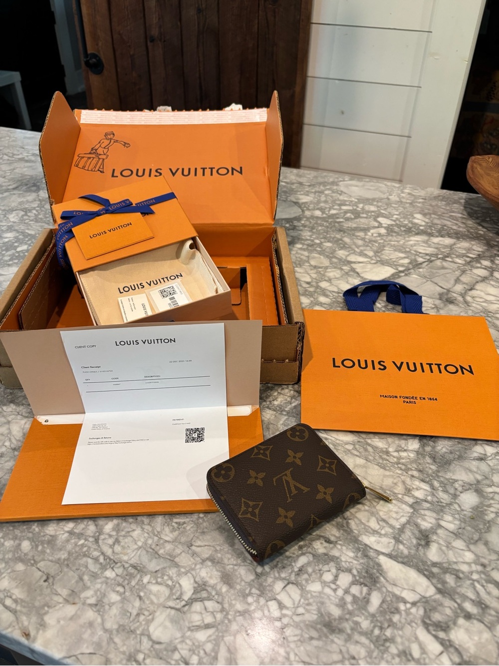 Louis Vuitton Monogram Compact Zip Coin Pouch All Paperwork
